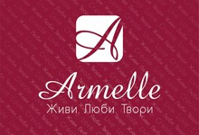 Роллап Armelle, логотип на красном фоне, вариант 1